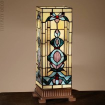 Vierkante Tiffany Lamp Retroblauw Medium