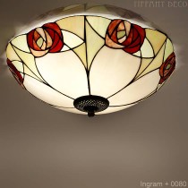 Tiffany Plafondlamp Ingram Plat